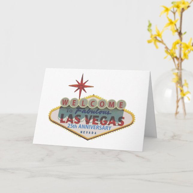 Carte Las Vegas 25th Anniversary Card (Fleur jaune)