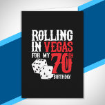 Carte Las Vegas 70e Birthday Party<br><div class="desc">Going to Vegas for your 70e anniversaire ? This "Rolling in Vegas for My 70th Birthday" design is a fun 70th birthday gift for a trip to Las Vegas & remember turning 70 years with a birthday in Las Vegas ! Great surprise vacation venin !</div>