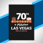 Carte Las Vegas Birthday Party<br><div class="desc">Planning your 70e anniversaire à Vegas ? This Welcome to Las Vegas sign style design is the perfect way for a 70 ans old to celebrate with a birthday party à Vegas ! Great for a girls' trip or birthday squad coming to Vegas for a weekend getaway or vacation Objets...</div>