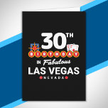 Carte Las Vegas Birthday Party<br><div class="desc">Planning your 30e anniversaire à Vegas ? This Welcome to Las Vegas sign style design is the perfect way for a 30 ans old to celebrate with a birthday party à Vegas ! Great for a girls' trip or birthday squad coming to Vegas for a weekend getaway or vacation Objets...</div>