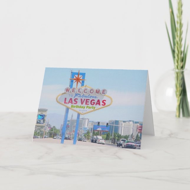 Carte Las Vegas Birthday Party Card (Devant)