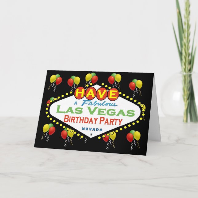 Carte Las Vegas Birthday Party Card (Devant)