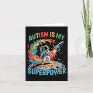 Carte L'astronaute de Galaxie Autisme est mon enfant-che