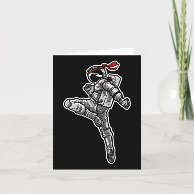 Carte L'astronaute Muay Thai Boxing Karate Kickboxing (Devant)