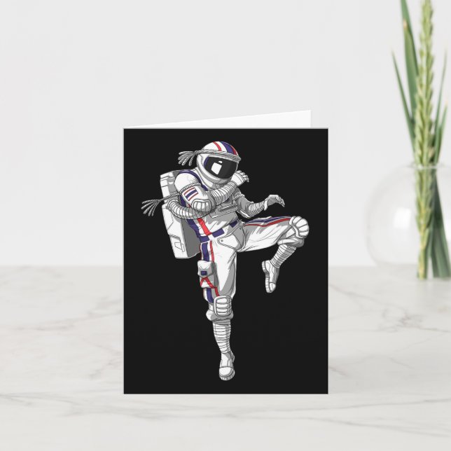 Carte L'astronaute Muay Thai Boxing Karate Kickboxing Ma (Devant)