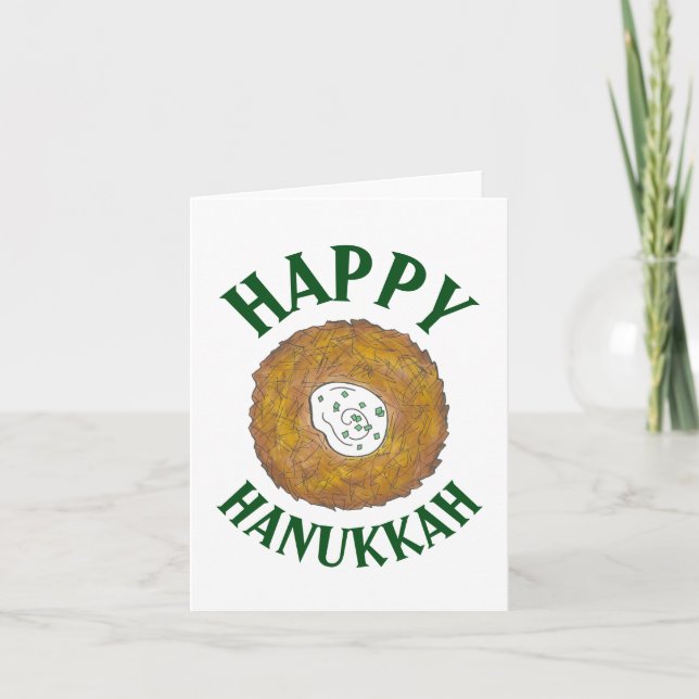 Carte Latkes Happy Hanoukka Chanukah Jours fériés juifs (Devant)