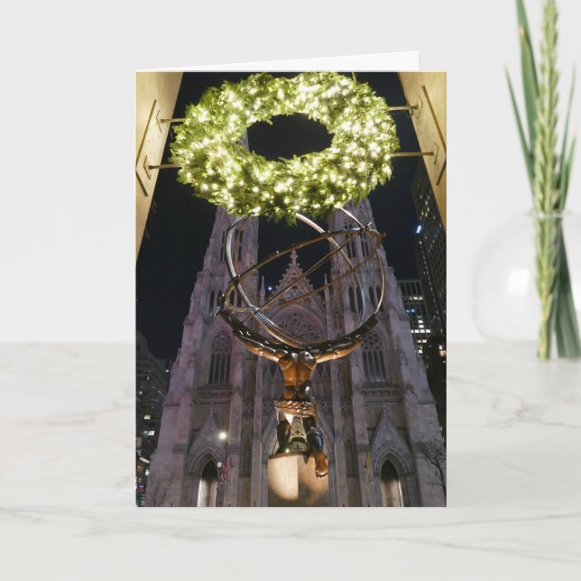 Carte L'Atlas et la Cathédrale Saint Patrick, Noël, New  (Devant)