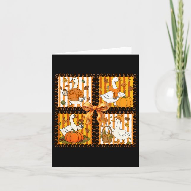 Carte Latte Citrouille Vintage Silly Goose Coquette Bow  (Devant)