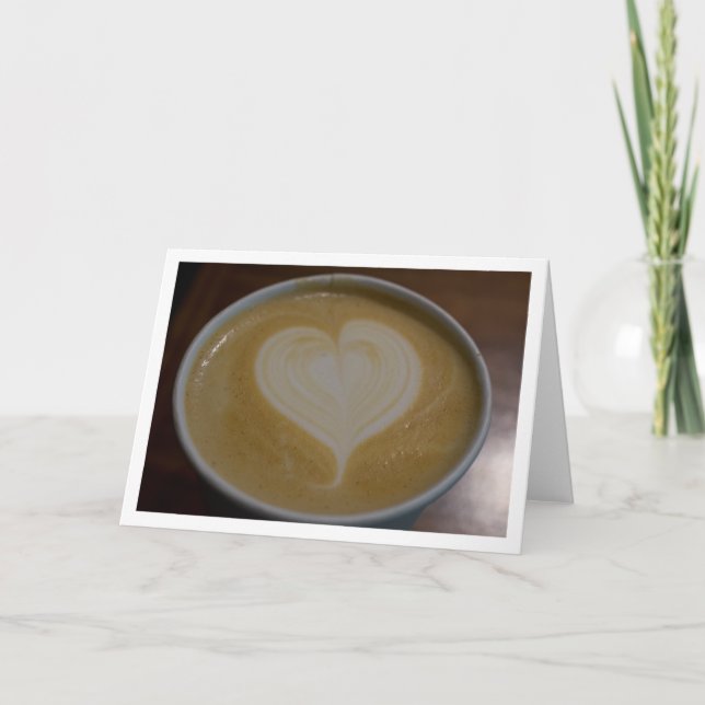 Carte Latte Heart Caffeine Addict Coffee Lover Blank (Devant)