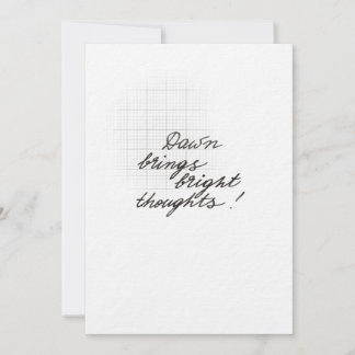 Carte L'aube apporte des pensées lumineuses - Minimalist
