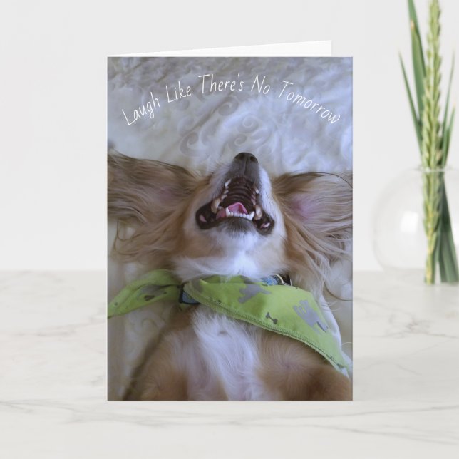 Carte Laughing Dog Greeting Card (Devant)