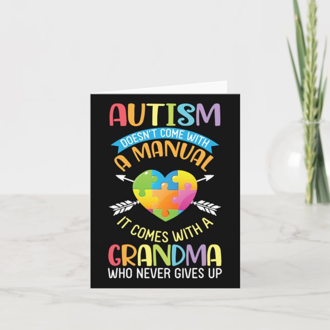 Carte L'autisme ne vient pas avec un manuel il vient ave (Devant)