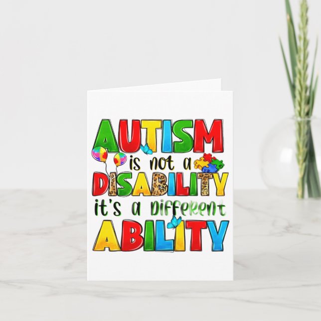 Carte L'autisme n'est pas un handicap C'est une capacité (Devant)