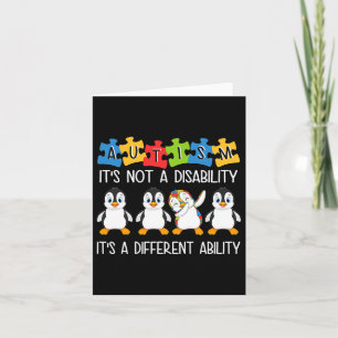 Carte L'autisme pingouin n'est pas un handicap c'est un