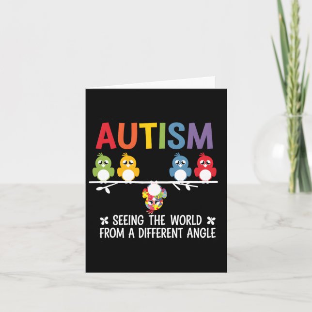 Carte L'Autisme Voit Le Monde D'Un Autre Angle Coupé (Devant)