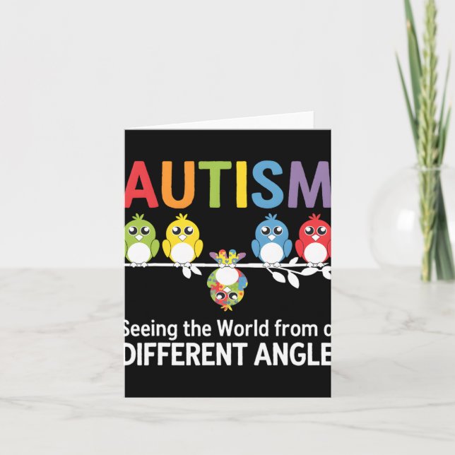 Carte L'Autisme Voit Le Monde D'Un Autre Angle Coupé (Devant)