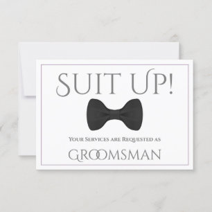 Carte Lavande Purple & Grey Be My Groomsman Card