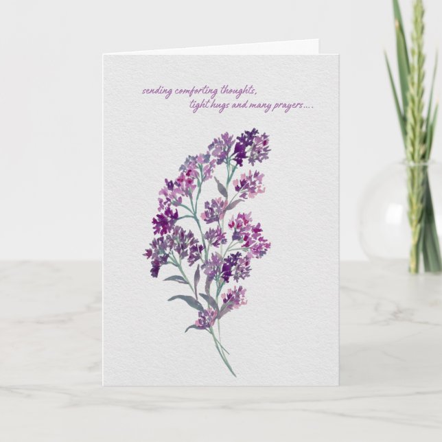 Carte Lavender Comforting Thoughts – Watercolor Sympathy (Devant)
