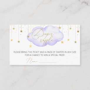 Carte Lavender Diaper Raffle Ticket, Lune & Stars