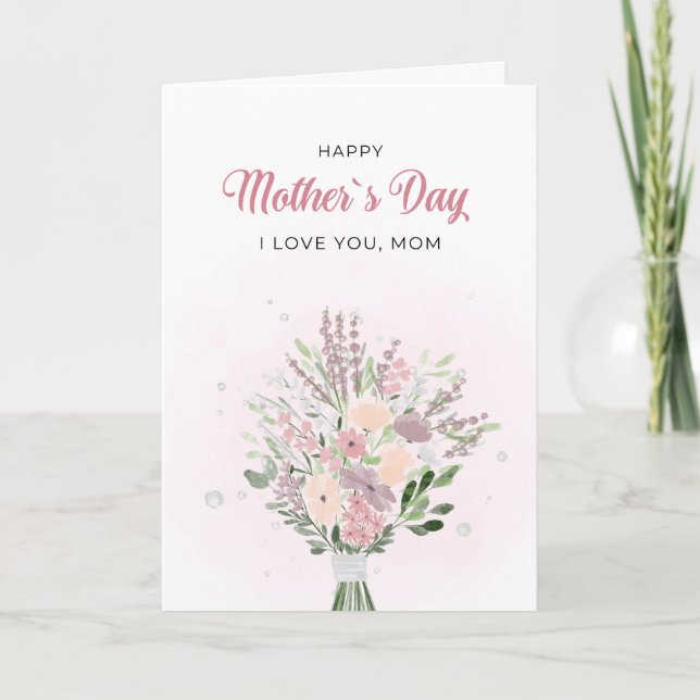 Carte Lavender Watercolor Floral Mother's Day (Devant)