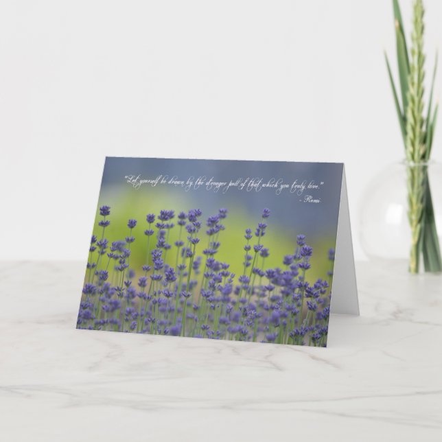 Carte Lavender with Quote (Devant)