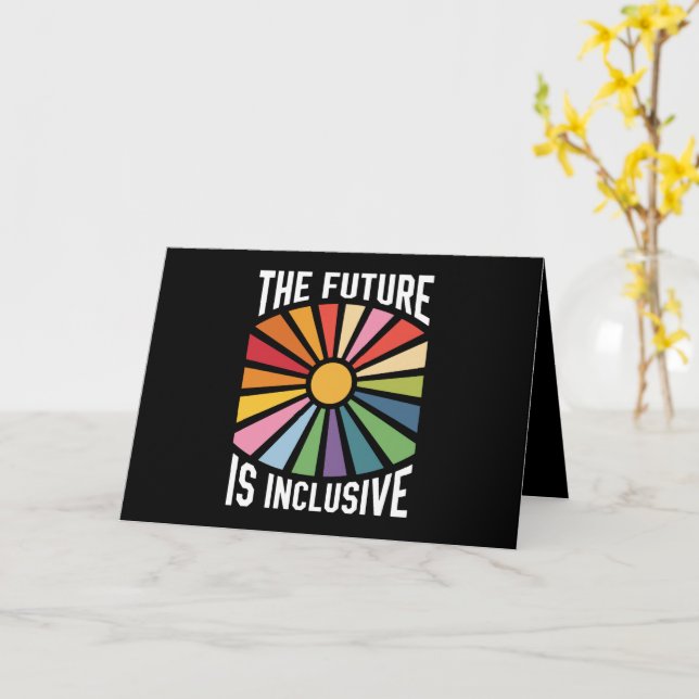 Carte L'avenir est arc-en-ciel de fierté de la diversité (Fleur jaune)