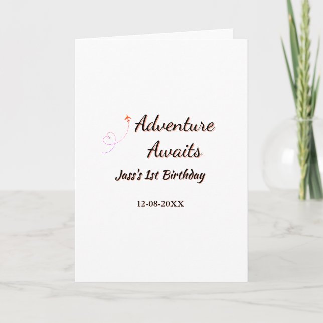 Carte L'aventure attend planificateur de date de nom d'a (Devant)