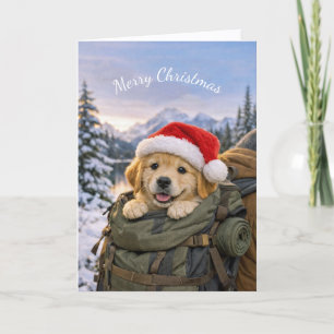 Carte L'Aventure du Petit Chien de Noël à Dos de Sac à D