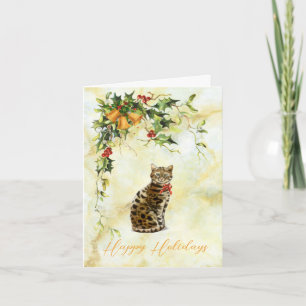 Carte Lavish Christmas Garland Card du chat