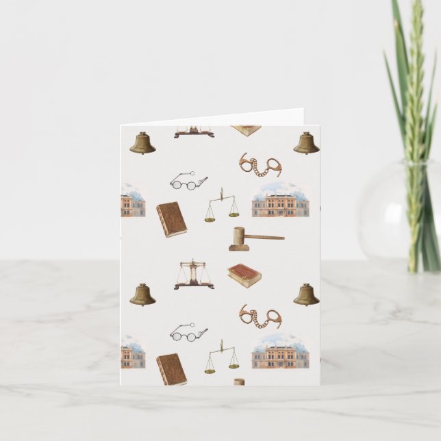 Carte Law Scales Gavel Juridique Antique Motif (Devant)