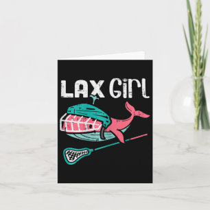 Carte Lax Girl Lacrosse Baleine mignonne Sport Joueur Go
