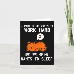 Carte Lazy Chat Dormir Fatigué Travail Motivation