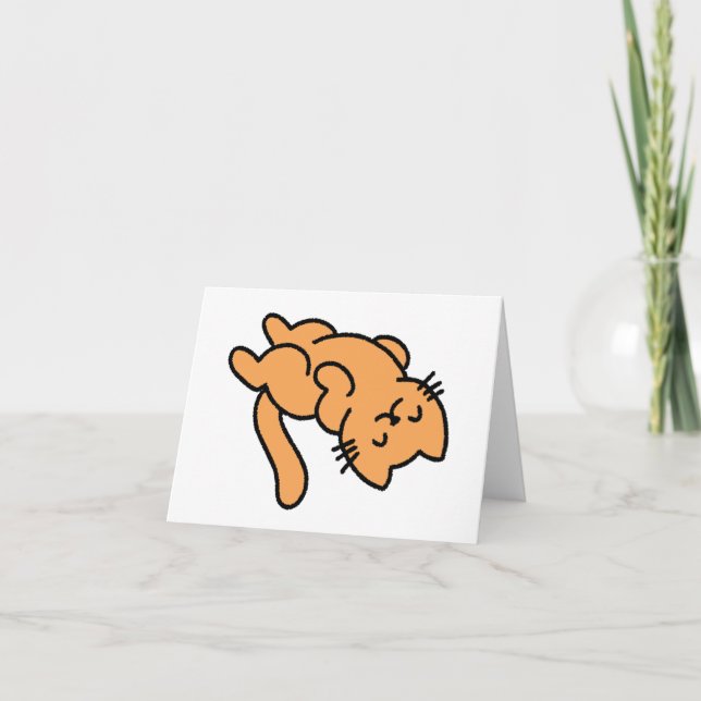 Carte Lazy Orange Cat BLANK (Devant)