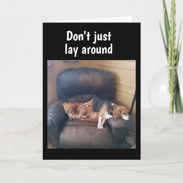 Carte "LAZY PUPS DITES FÊTE" POUR "21ème ANNIVERSAIRE" (Devant)