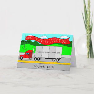 Carte Le 12 août est la Journée nationale des camionneur