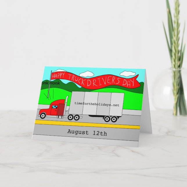 Carte Le 12 août est la Journée nationale des camionneur (Devant)