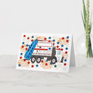Carte Le 4 juillet camion à ordures