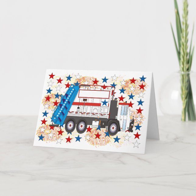 Carte Le 4 juillet camion à ordures (Devant)