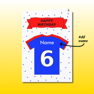 Carte le 6ème T-shirt de sports d'anniversaire ajoutent