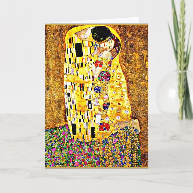Carte Le Baiser, célèbre peinture de Gustav Klimt (Devant)