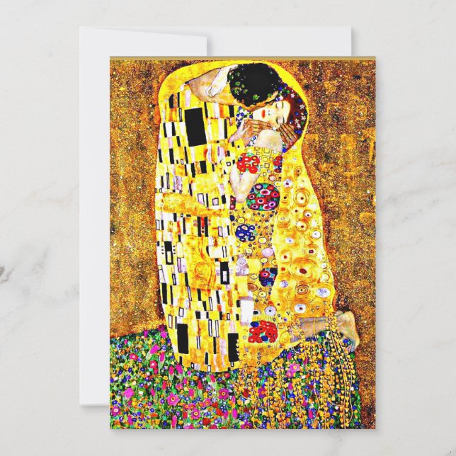 Carte Le baiser, célèbre peinture de Gustav Klimt (Devant)