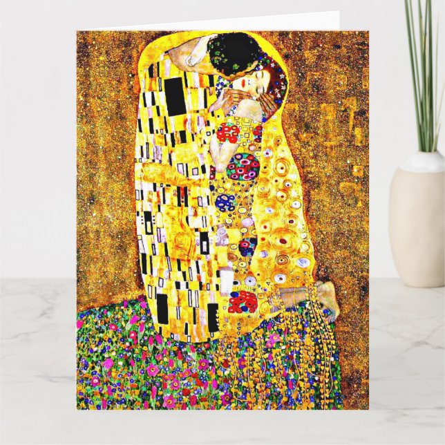 Carte Le baiser, peignant par Gustav Klimt (Devant)