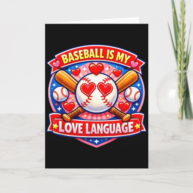 Carte Le baseball est mon langage de l'amour pour la Sai (Devant)