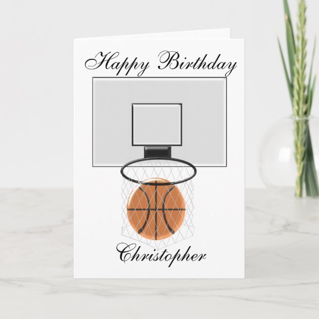 Carte Le basket-ball ajoutent juste l'anniversaire nommé (Devant)