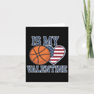 Carte Le basket-ball est mon cœur à la Saint-Valentin 