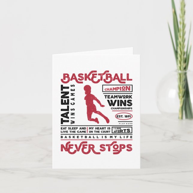 Carte Le basket-ball ne cesse jamais (Devant)