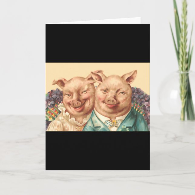 Carte Le beau couple de cochon (Devant)