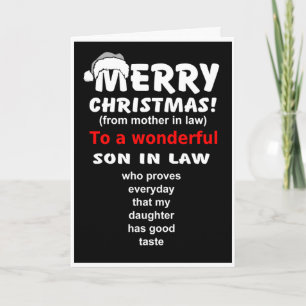 Carte le beau-fils prouve le bon goût de Noël de la fill