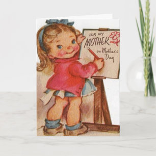 Carte Le beau jour de mère vintage de tonnelier de