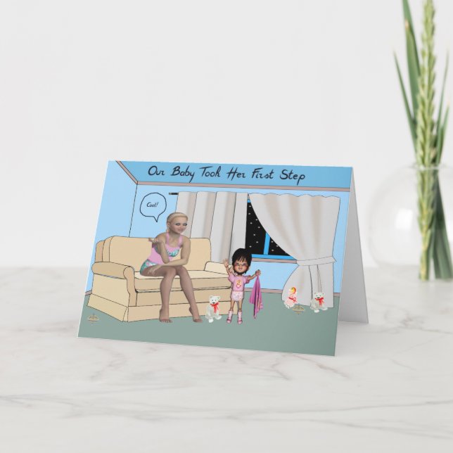 Carte Le bébé a pris la première étape (Devant)
